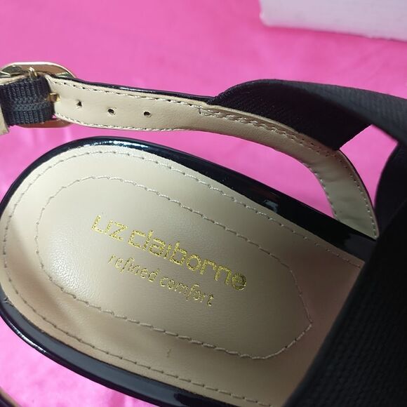 Liz Claiborne Womens SZ 11M Refined Comfort Black Strappy Block Heels . - Picture 5 of 11